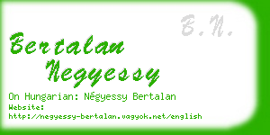 bertalan negyessy business card
