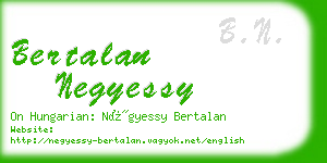 bertalan negyessy business card